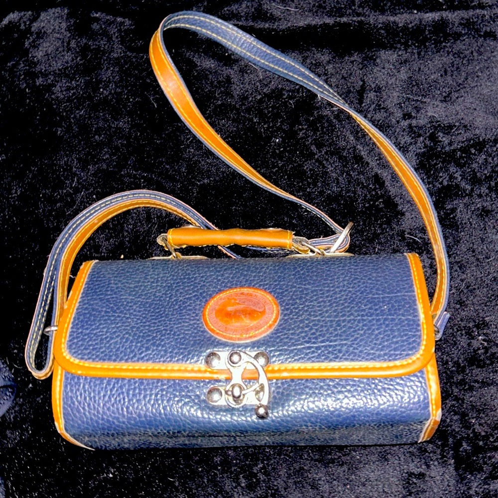 Blue leather purse